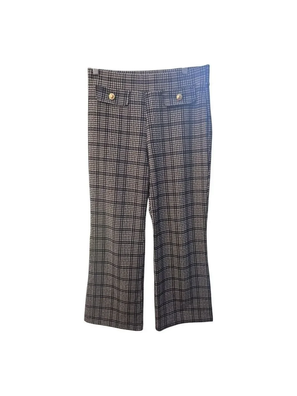 Michael Kors Black and White Plaid Trousers